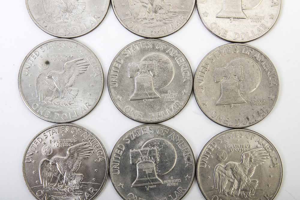 Eisenhower Dollar and Kennedy Half Dollar Coins