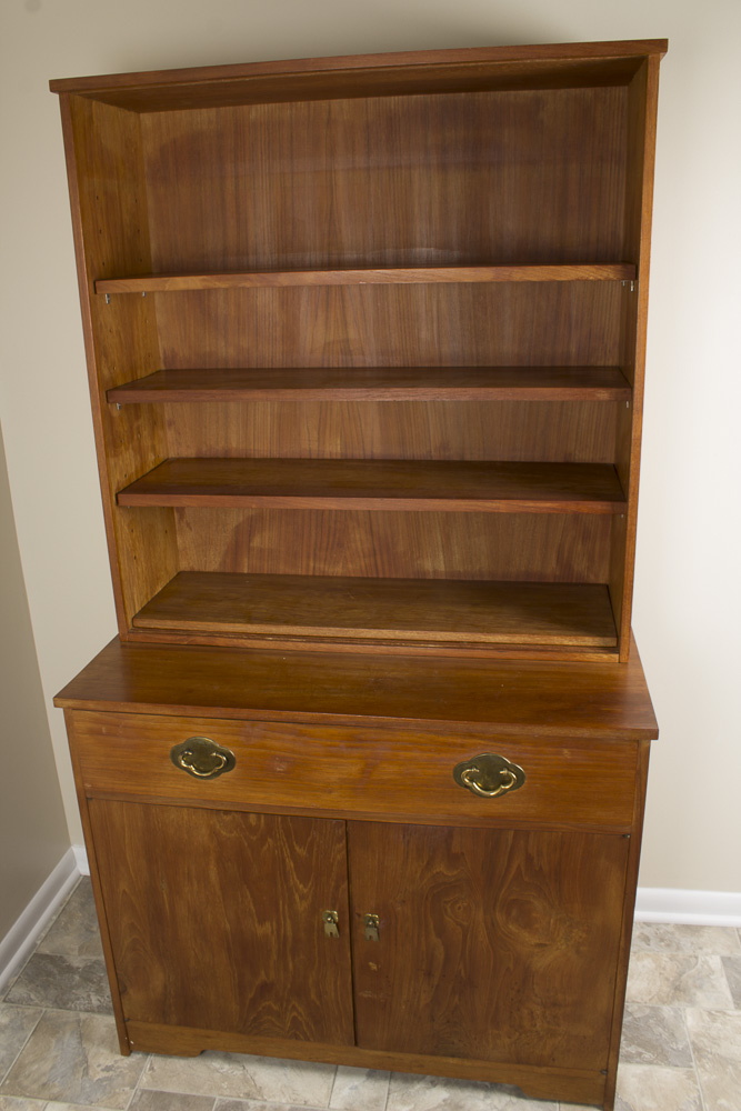Vintage Teak Cabinet with Hutch