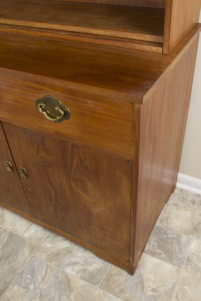 Vintage Teak Cabinet with Hutch