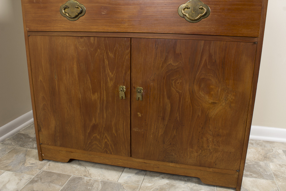 Vintage Teak Cabinet with Hutch