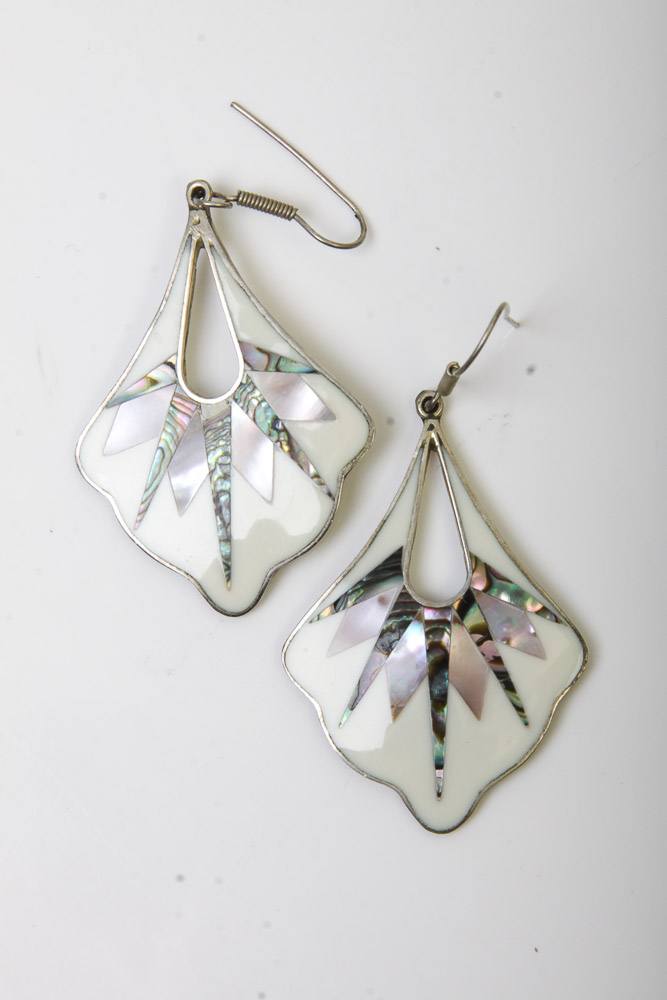 Variety of Mexican Silver-Tone Jewelry and Tableware