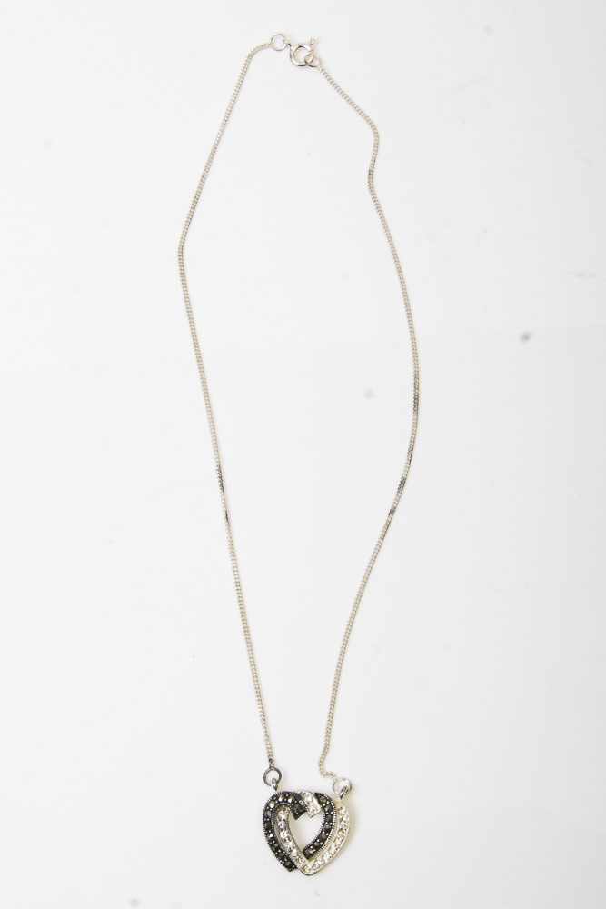 Group of Sterling Silver Heart Necklaces