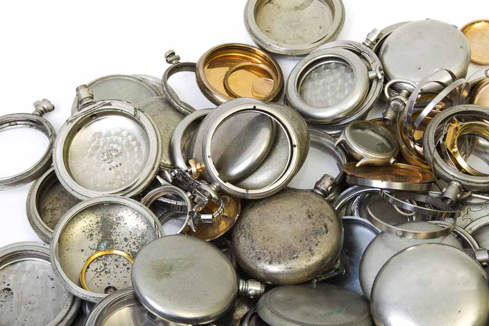 Extensive Collection of Pocket Watch Cases and Parts
