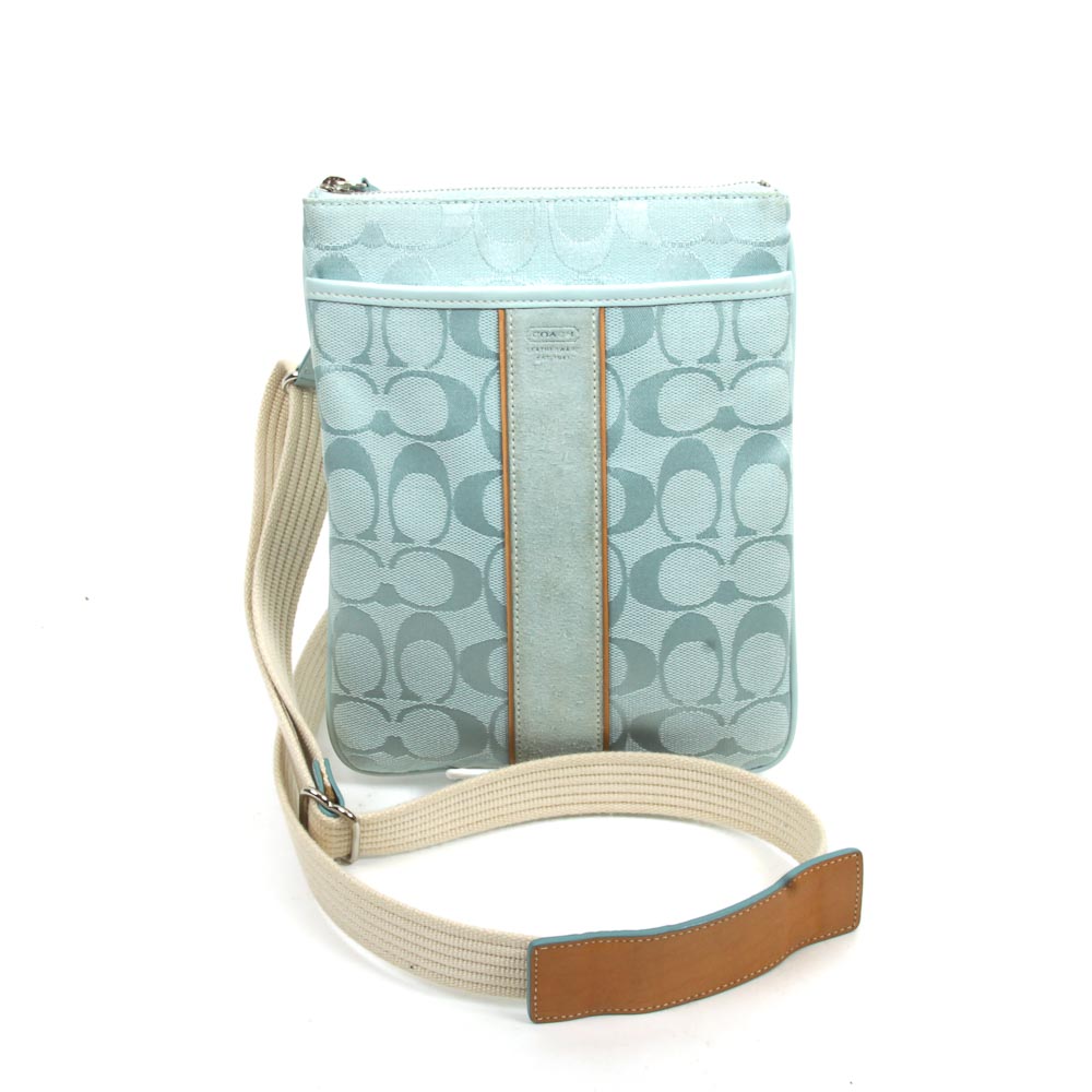 Coach Fabric and Leather Satchel Handbag