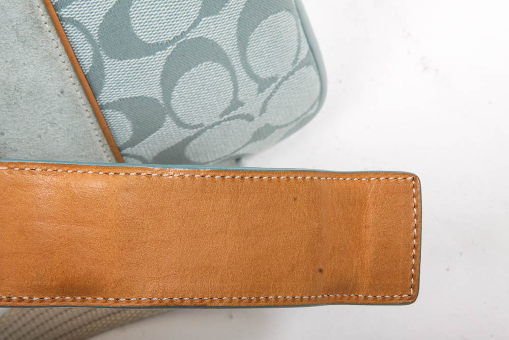 Coach Fabric and Leather Satchel Handbag