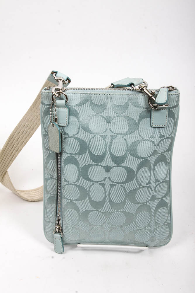 Coach Fabric and Leather Satchel Handbag