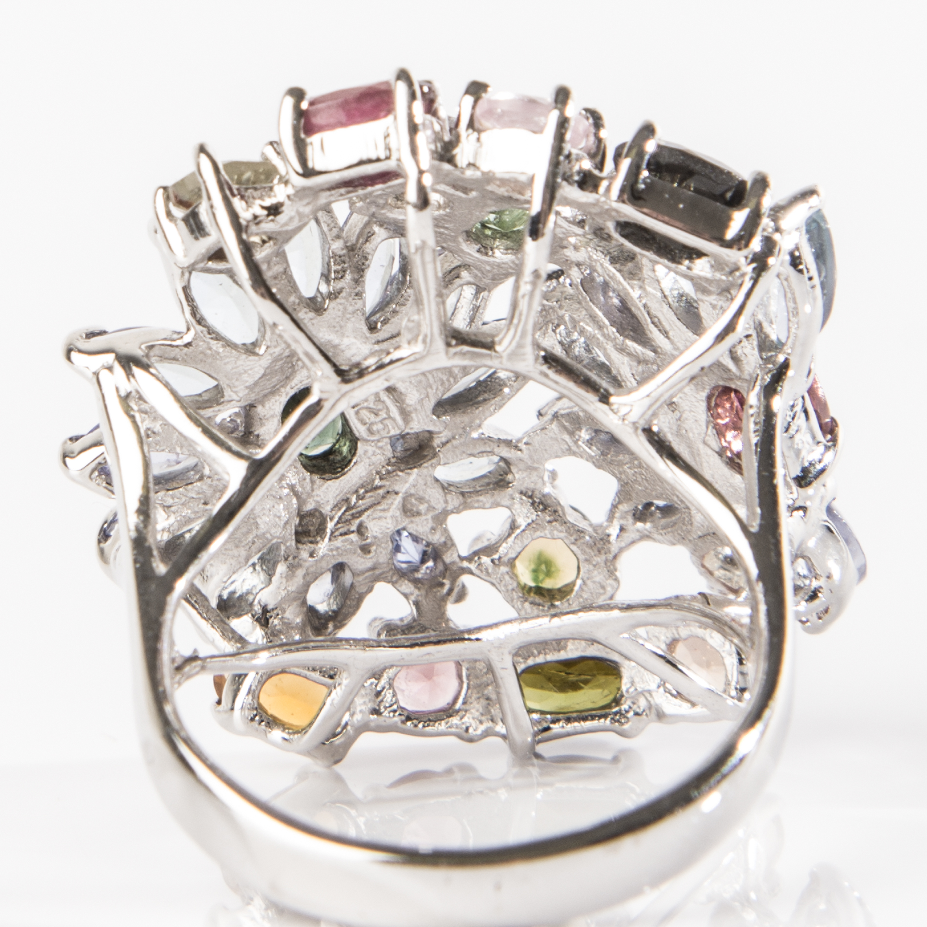 Sterling Silver Tanzanite and 5.42 CTW Colored Tourmaline Ring