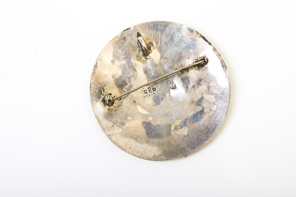 Sterling Silver Shield Brooch and Spoon Pin