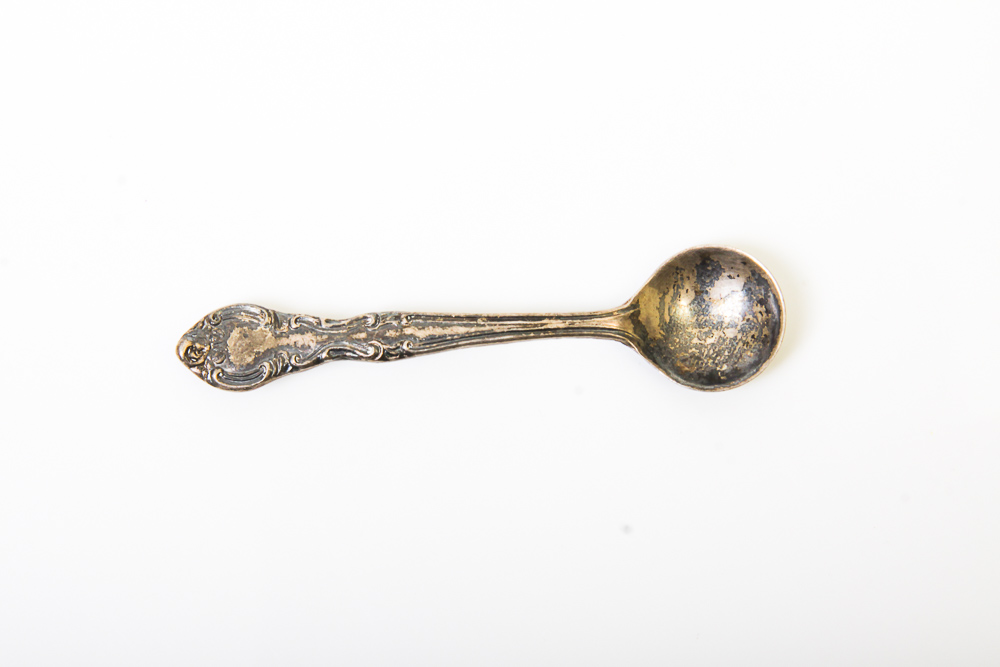 Sterling Silver Shield Brooch and Spoon Pin