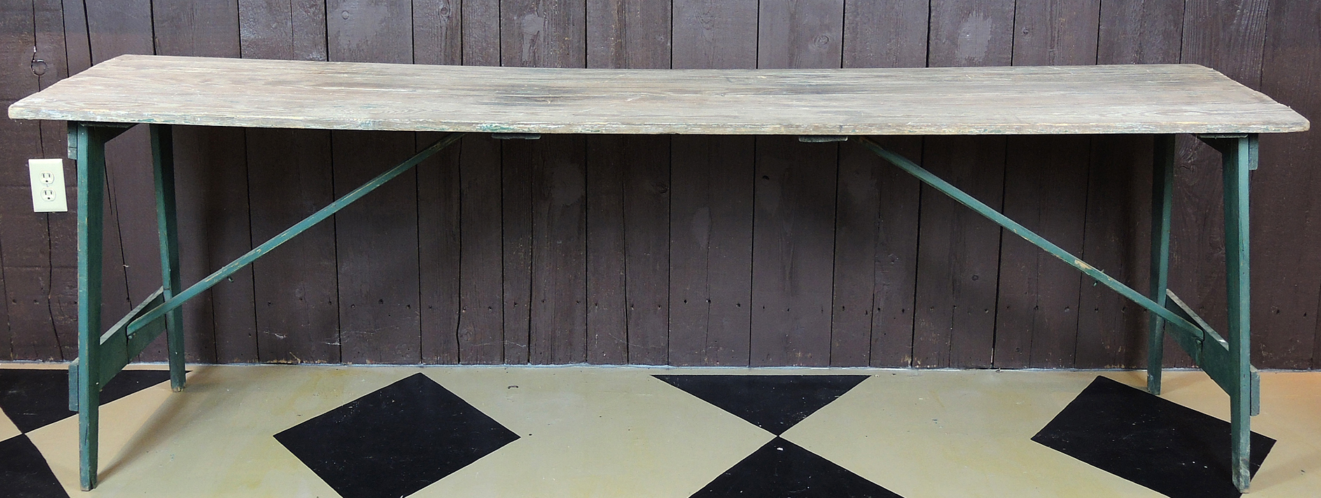 Rustic Folding Wooden Work Table