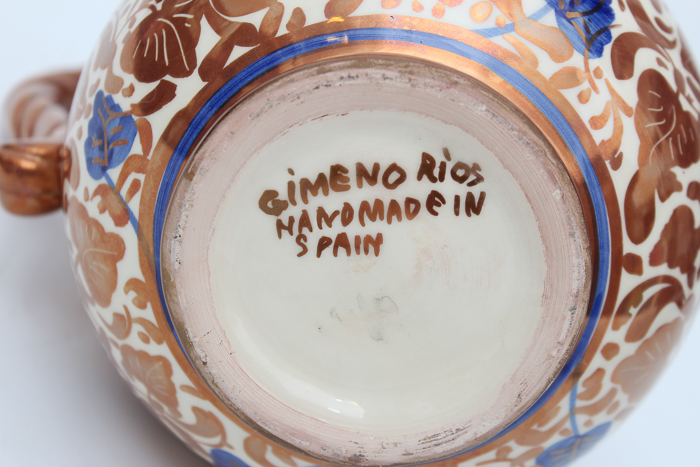 Vintage Gimeno Rios Lustre Pottery Pitcher