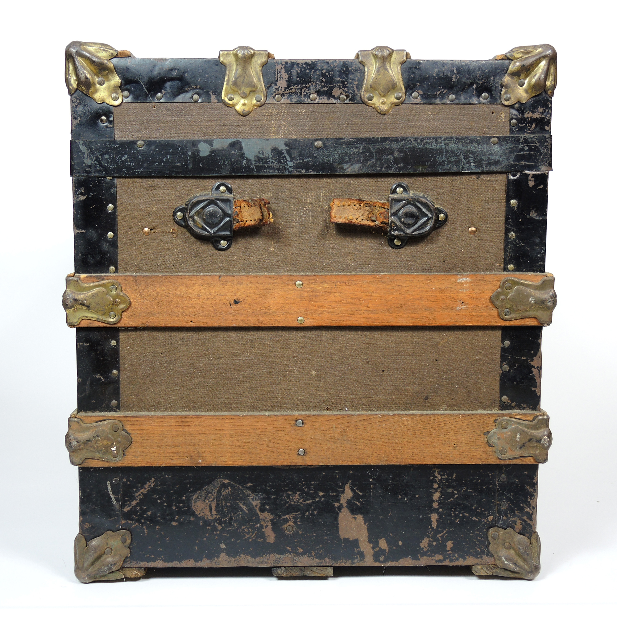Vintage Steamer Trunk with Leather Straps