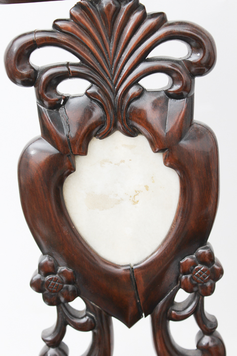 Asian Carved Hardwood Side Chair in the Queen Anne Taste