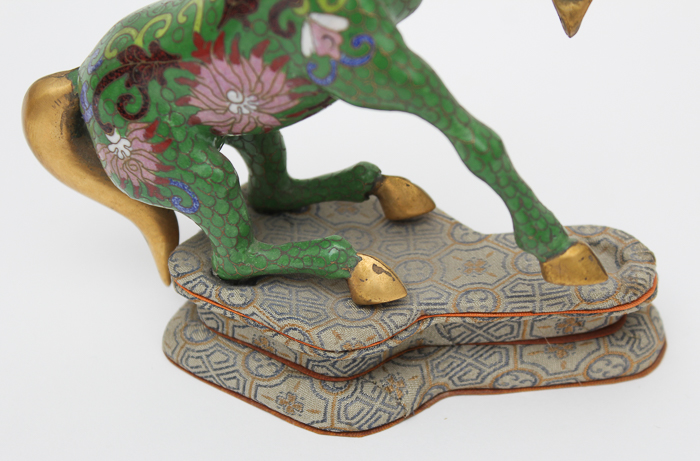 Chinese Cloisonné-Style Ceramic Horse Figurines