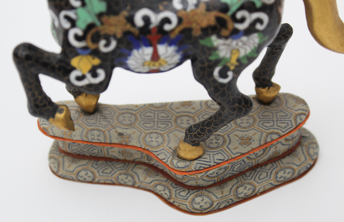 Chinese Cloisonné-Style Ceramic Horse Figurines