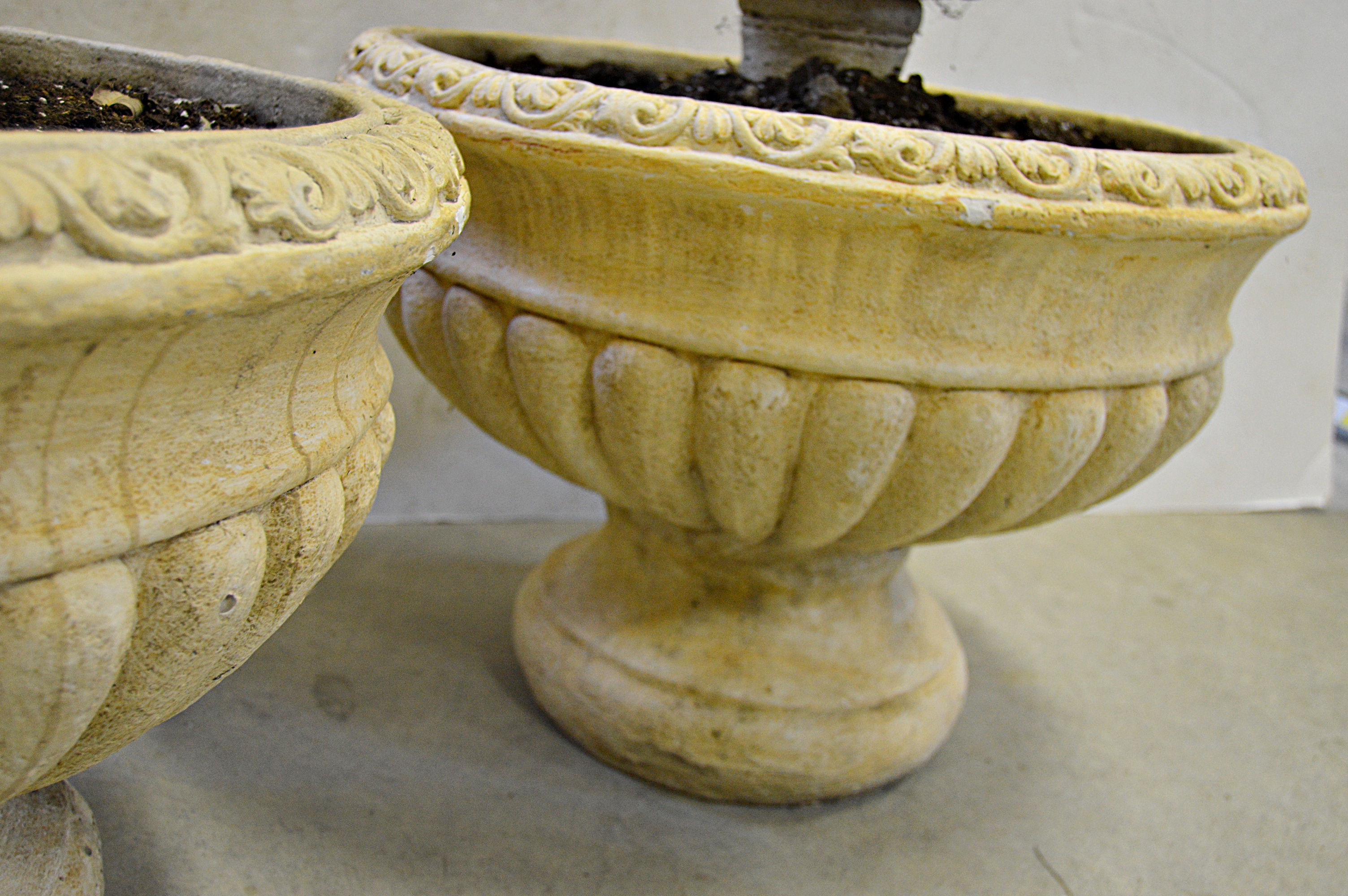 Pair of Three-Tier Pottery Urn Planters