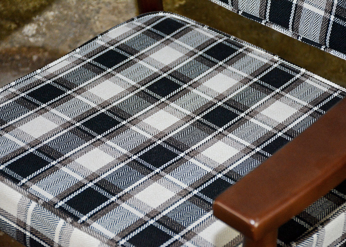 Mid Century Modern Style Plaid Side Chair