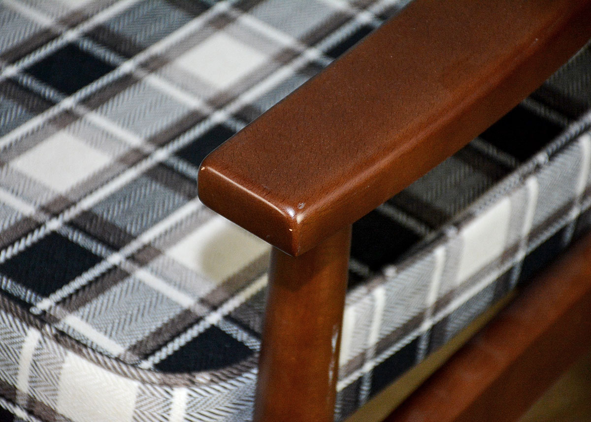 Mid Century Modern Style Plaid Side Chair