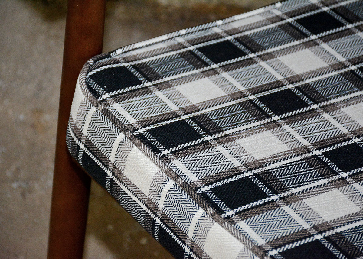 Mid Century Modern Style Plaid Side Chair