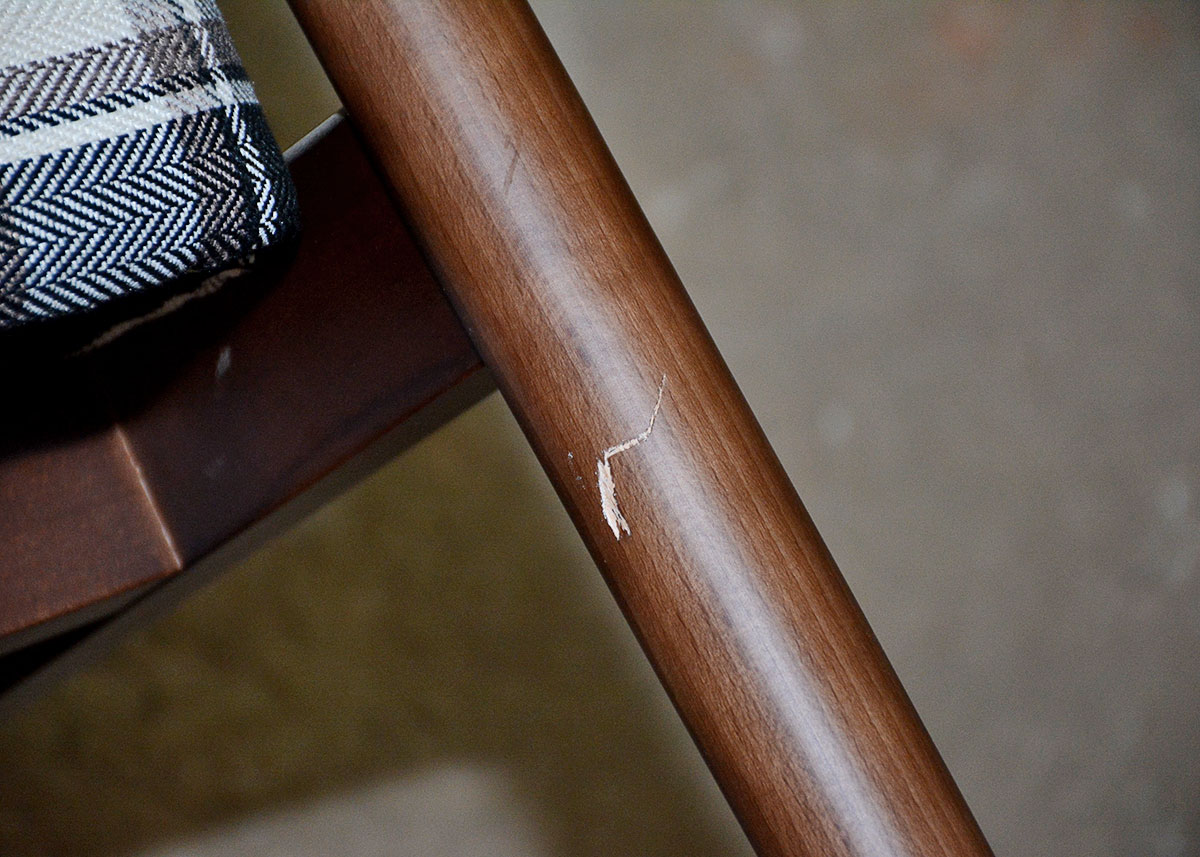 Mid Century Modern Style Plaid Side Chair