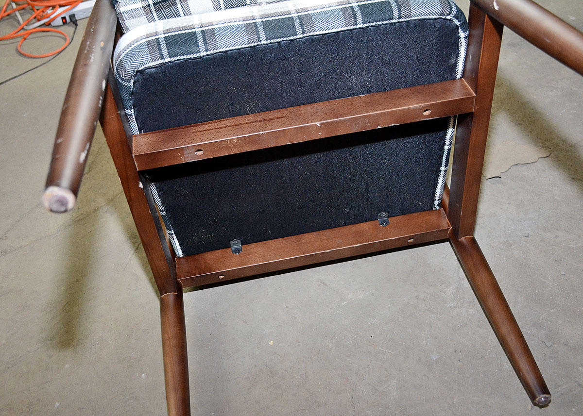 Mid Century Modern Style Plaid Side Chair