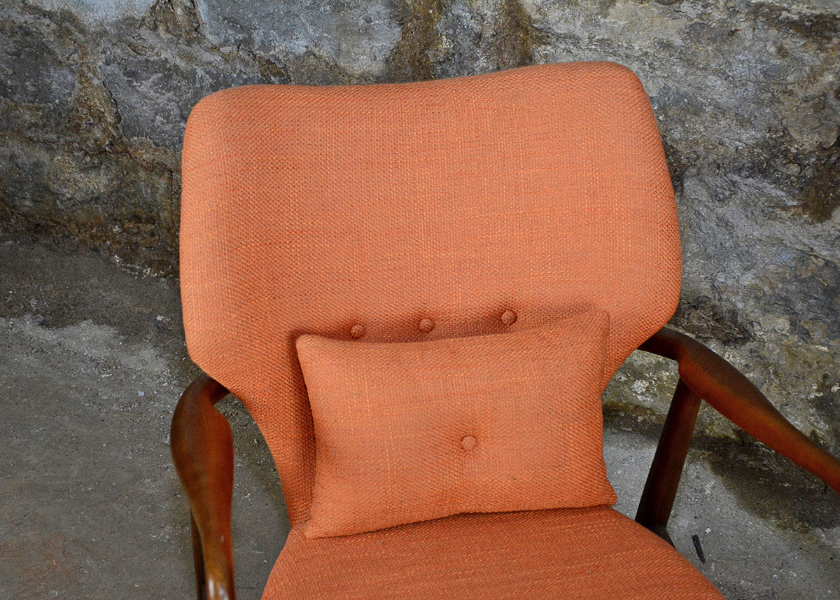 Danish Modern Orange "Helsinki" Side Chair