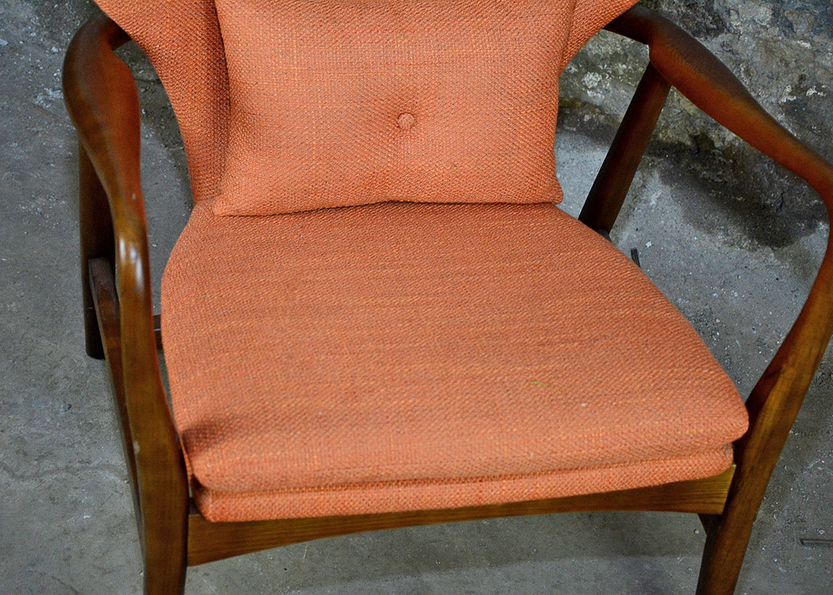 Danish Modern Orange "Helsinki" Side Chair