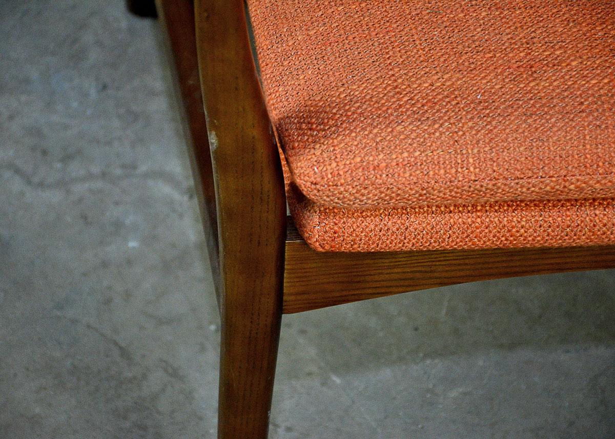 Danish Modern Orange "Helsinki" Side Chair