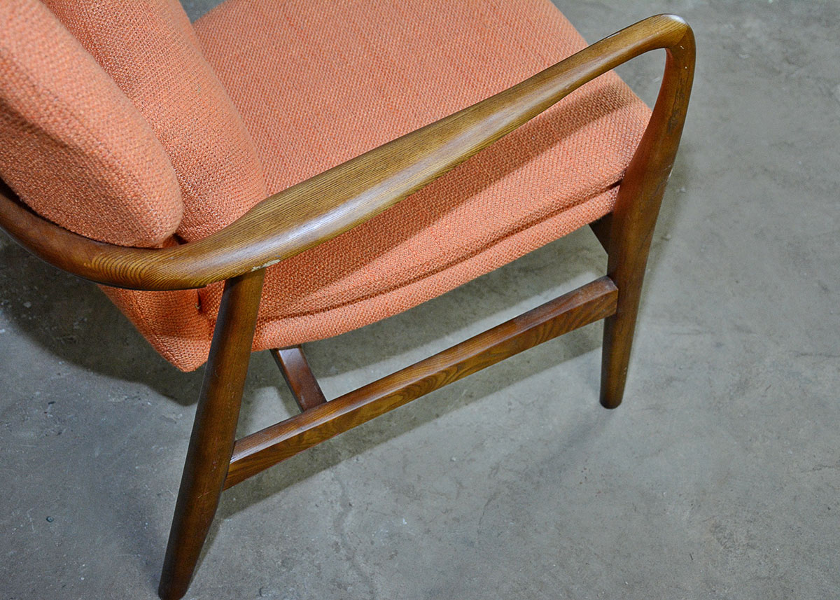 Danish Modern Orange "Helsinki" Side Chair