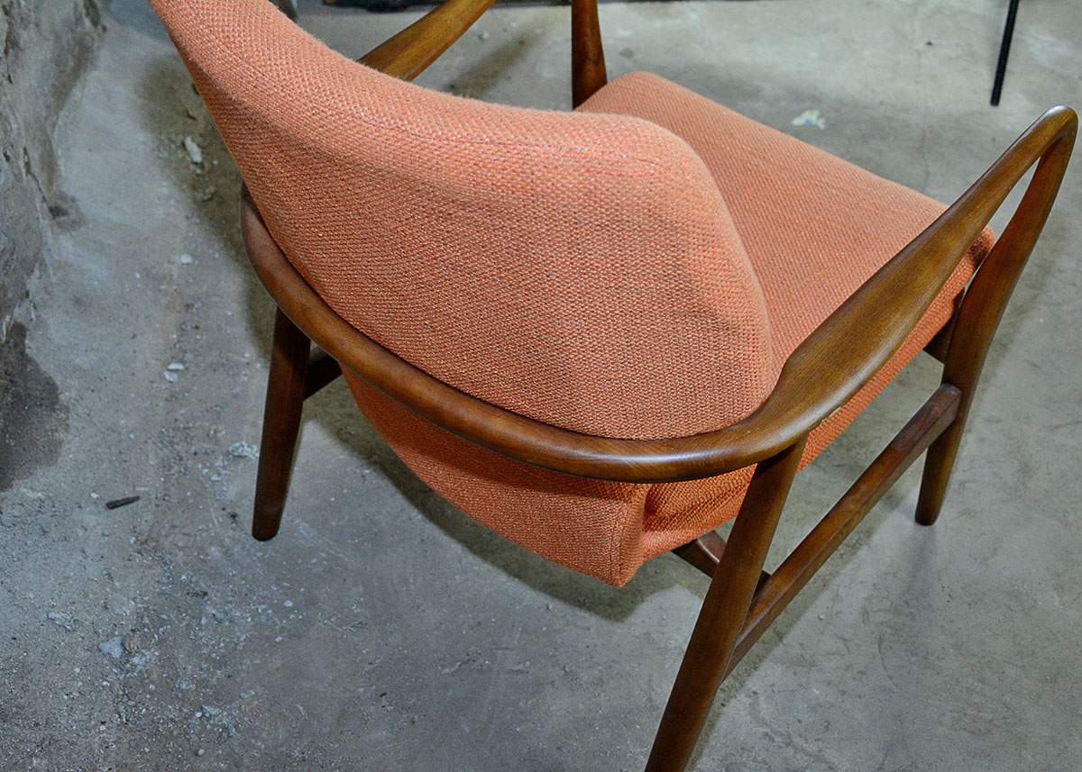 Danish Modern Orange "Helsinki" Side Chair