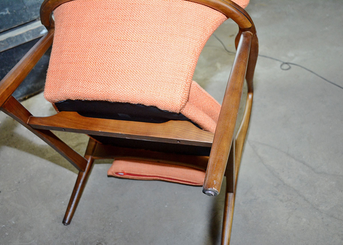 Danish Modern Orange "Helsinki" Side Chair
