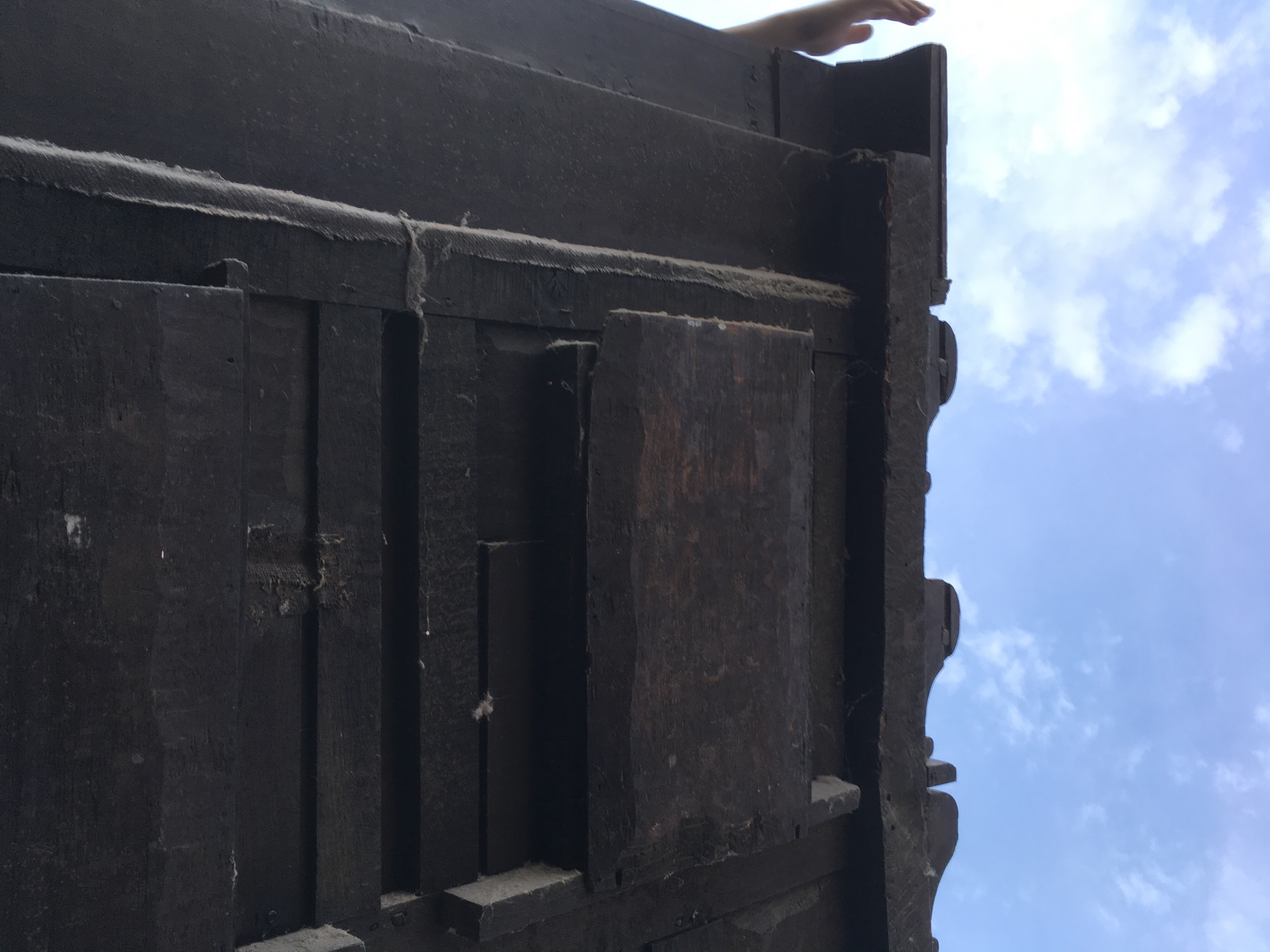 Partial Antique Elizabethan Style Oak Tester Bed Frame