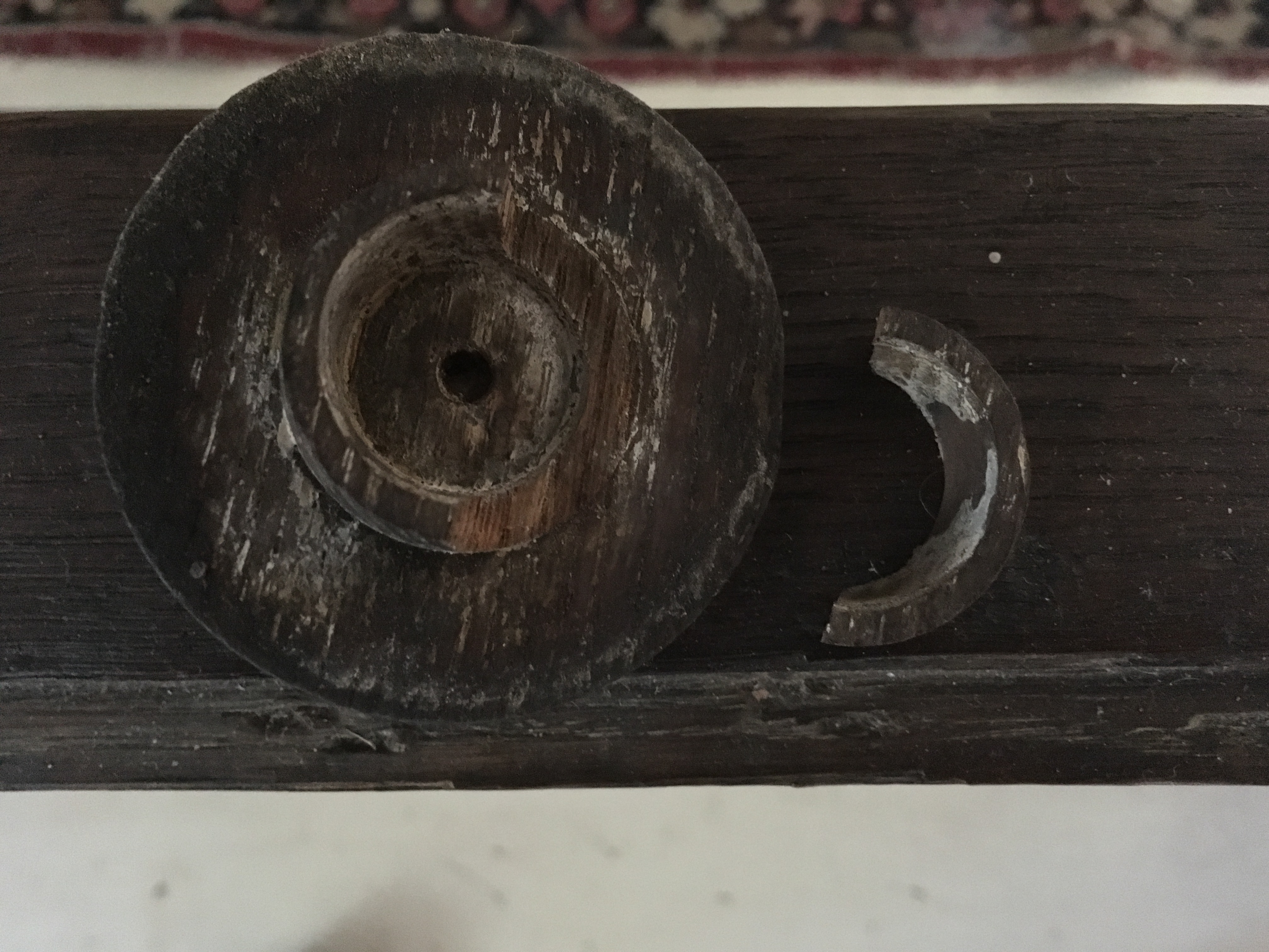 Partial Antique Elizabethan Style Oak Tester Bed Frame