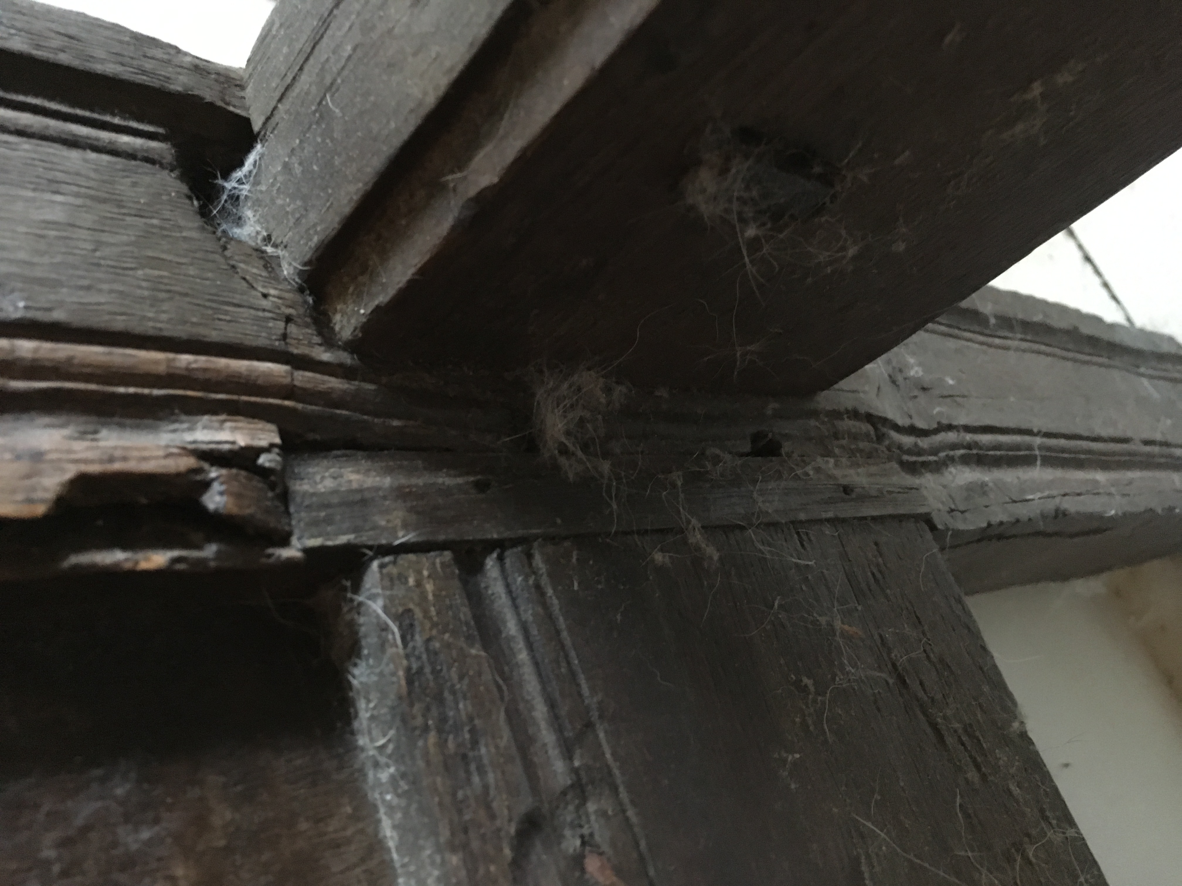 Partial Antique Elizabethan Style Oak Tester Bed Frame