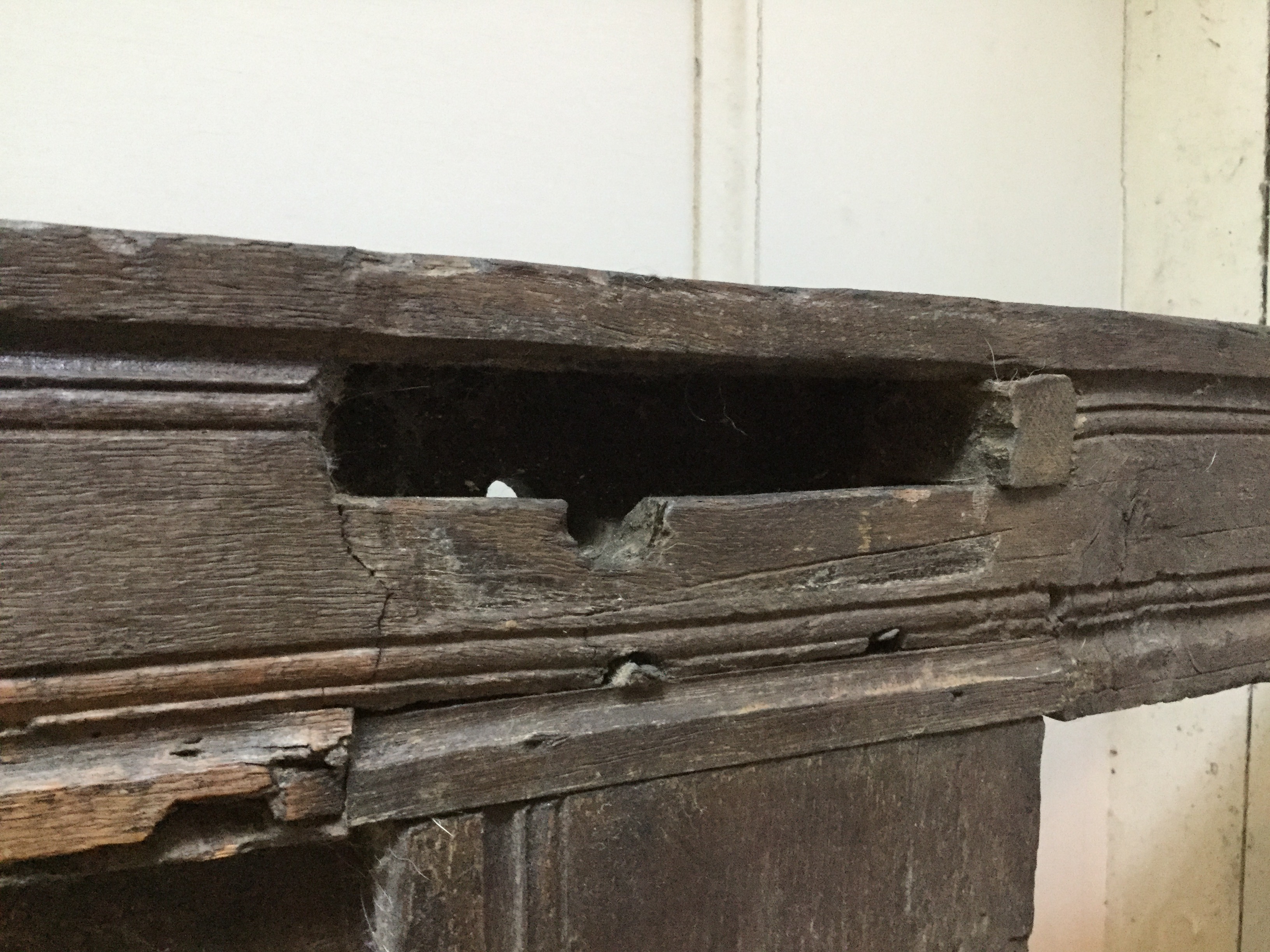 Partial Antique Elizabethan Style Oak Tester Bed Frame
