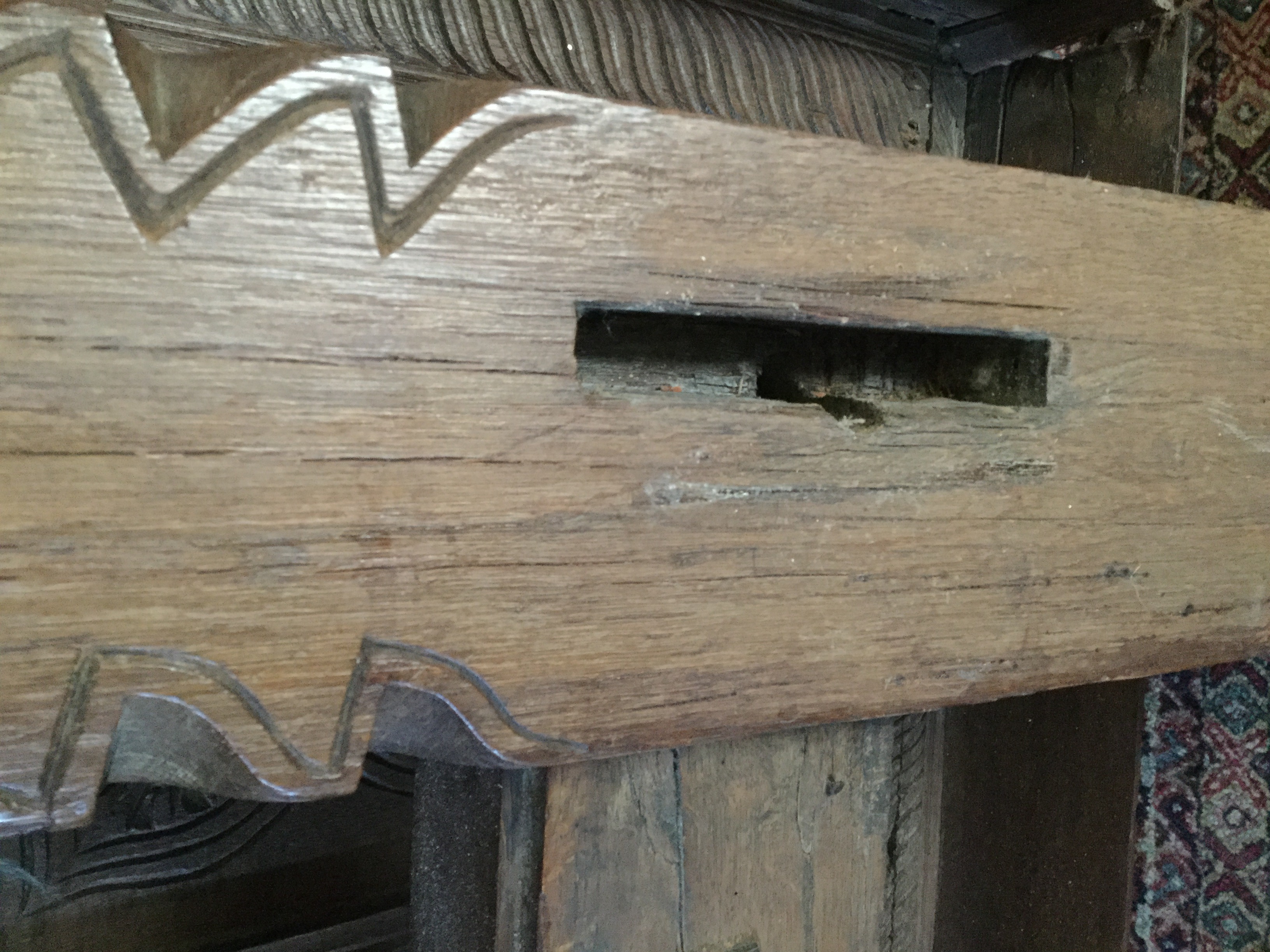 Partial Antique Elizabethan Style Oak Tester Bed Frame