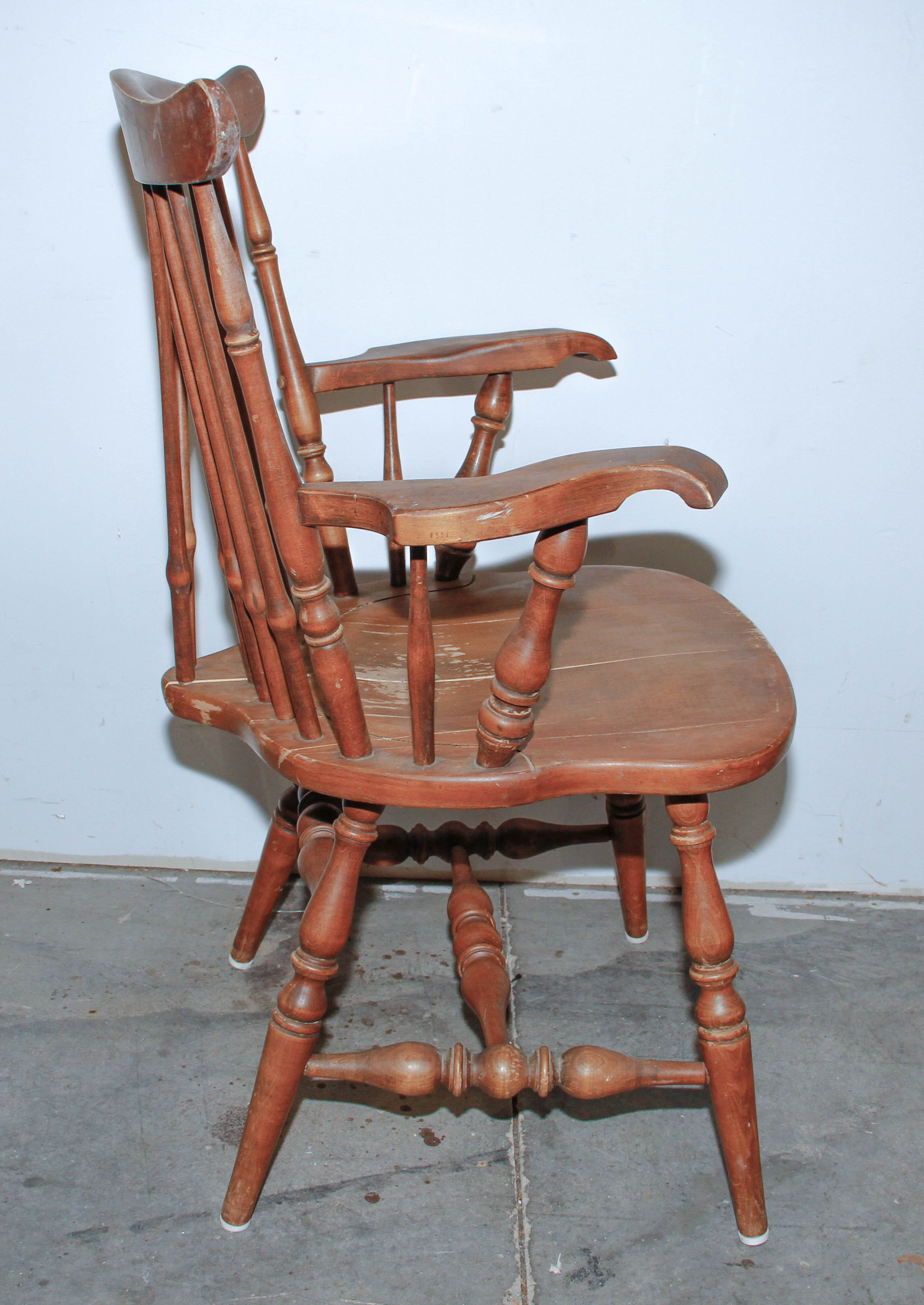 Set of Brace-back Windsor Style Dining Chairs