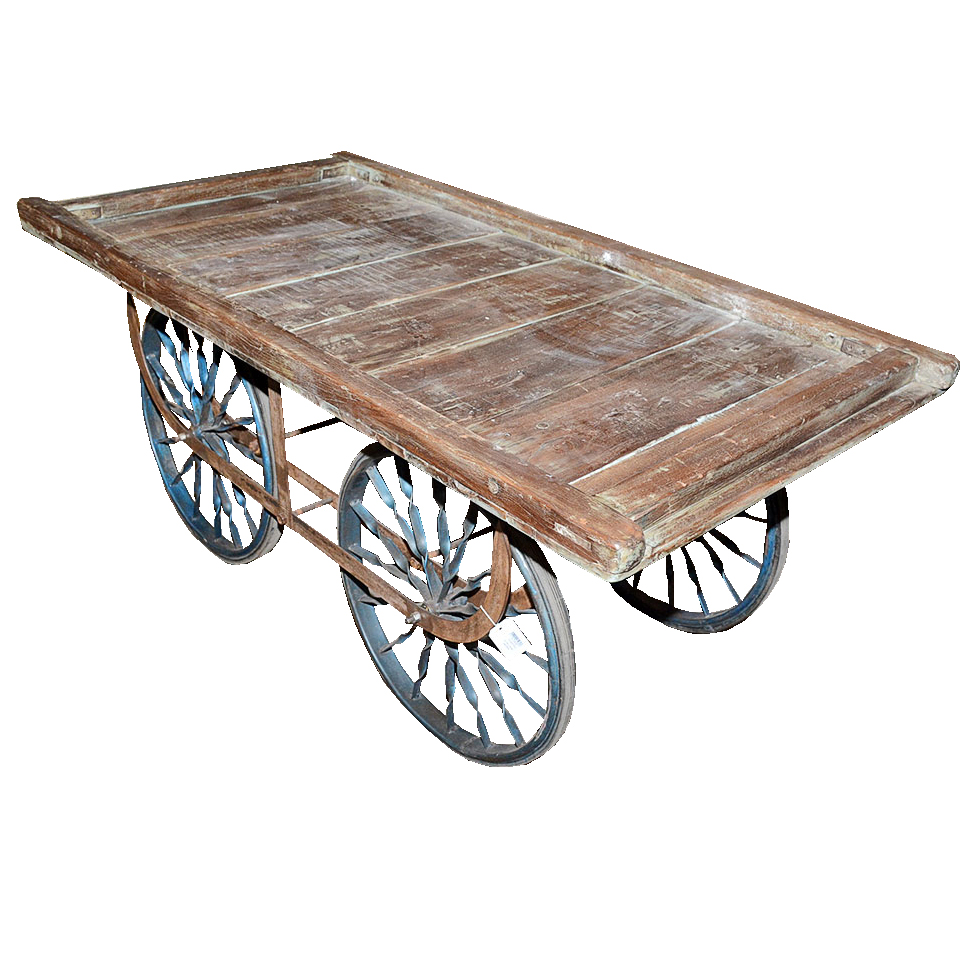 Vintage Wooden Flatbed Cart