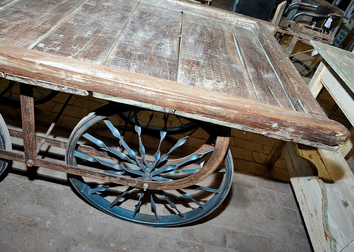 Vintage Wooden Flatbed Cart