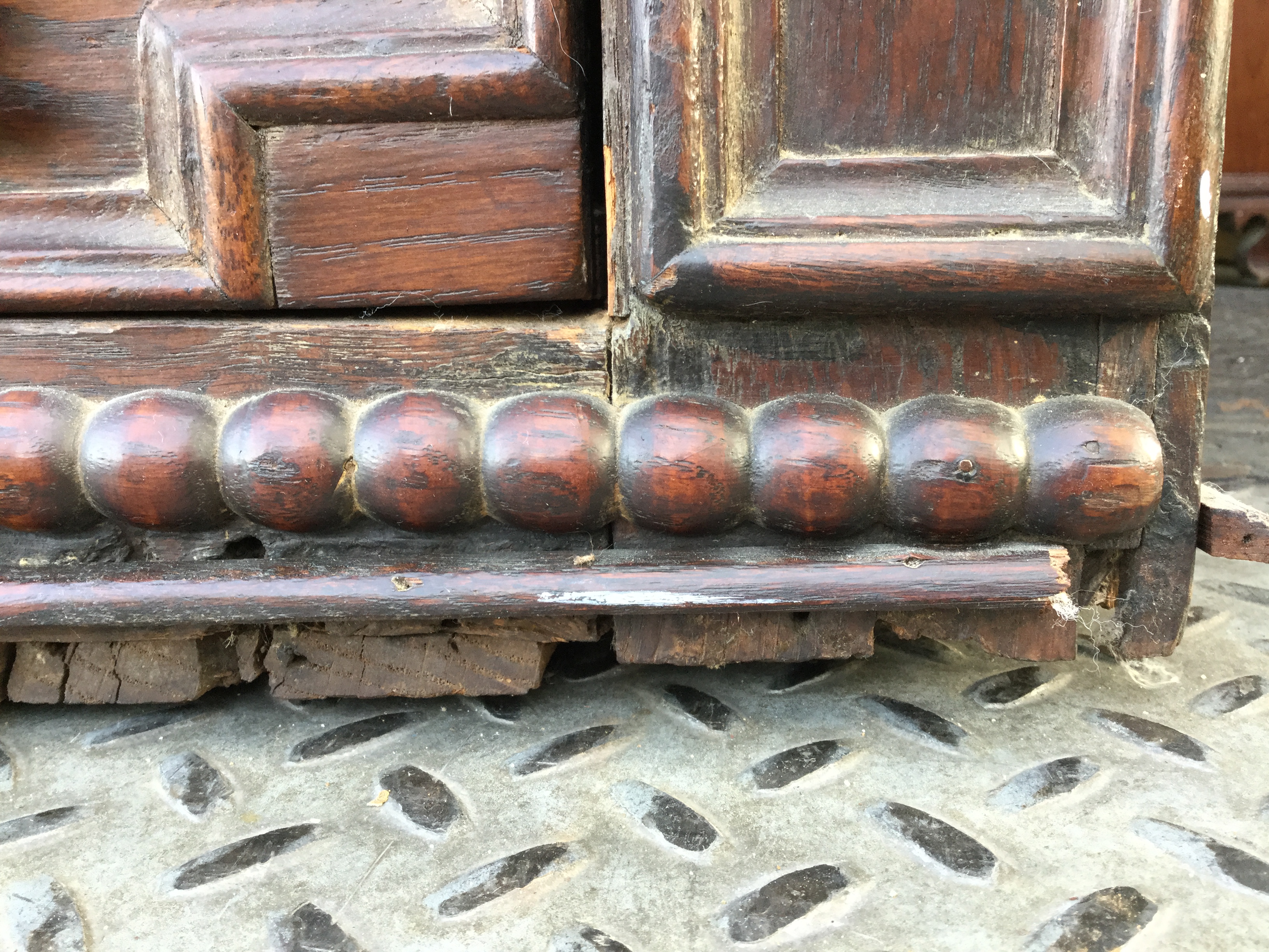 Antique William and Mary Oak Chest on Stand