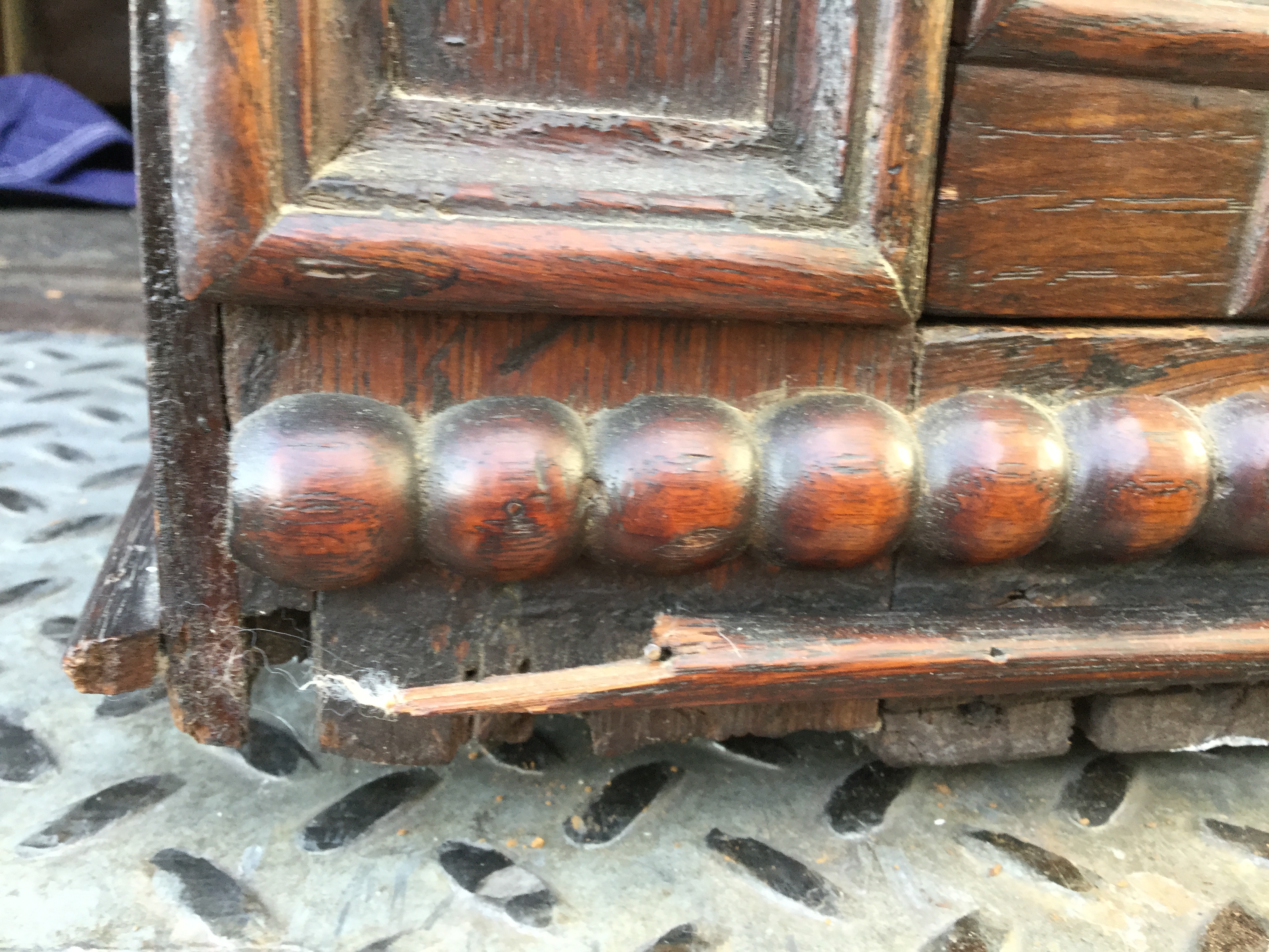 Antique William and Mary Oak Chest on Stand