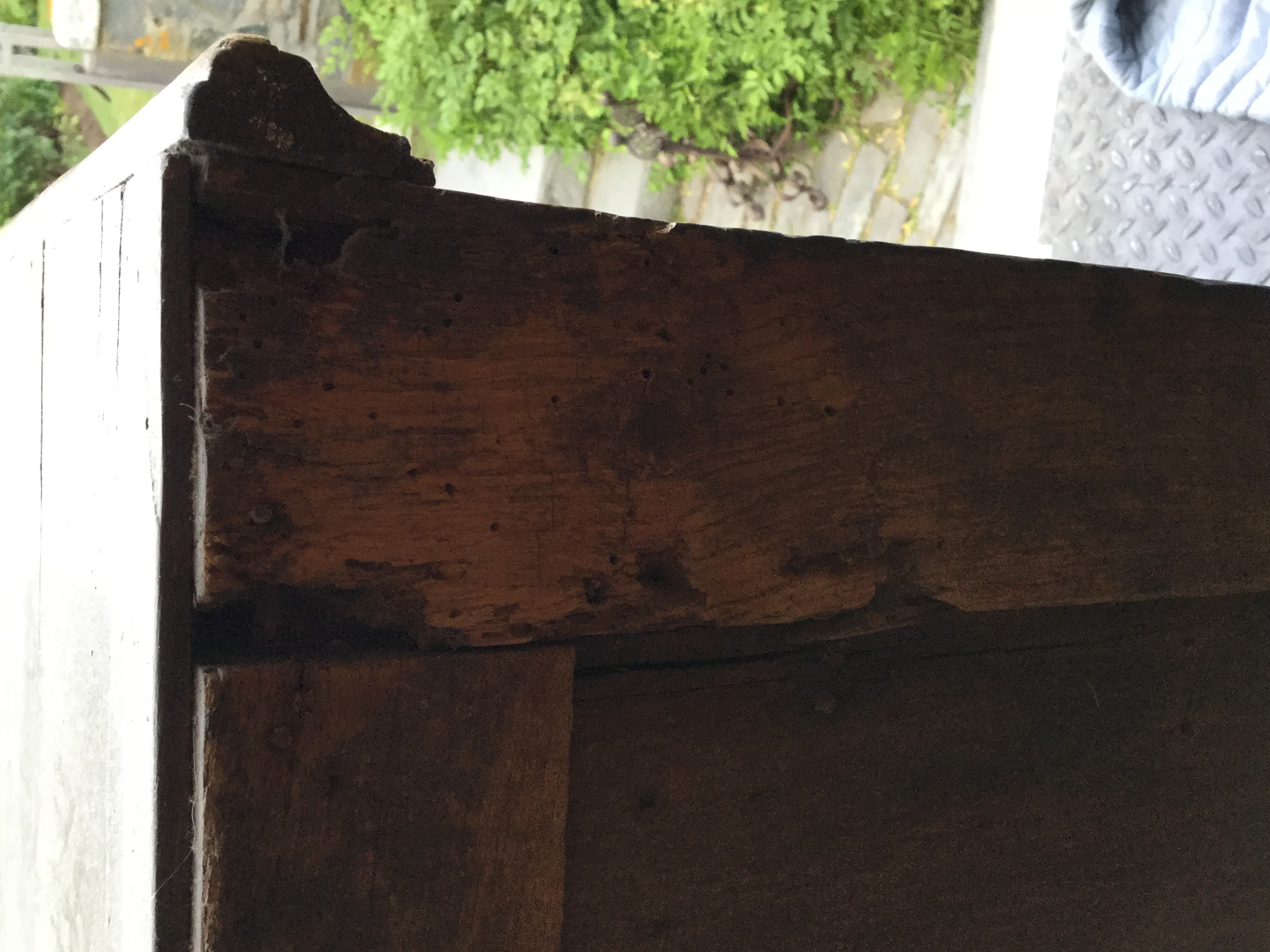 Antique William and Mary Oak Chest on Stand