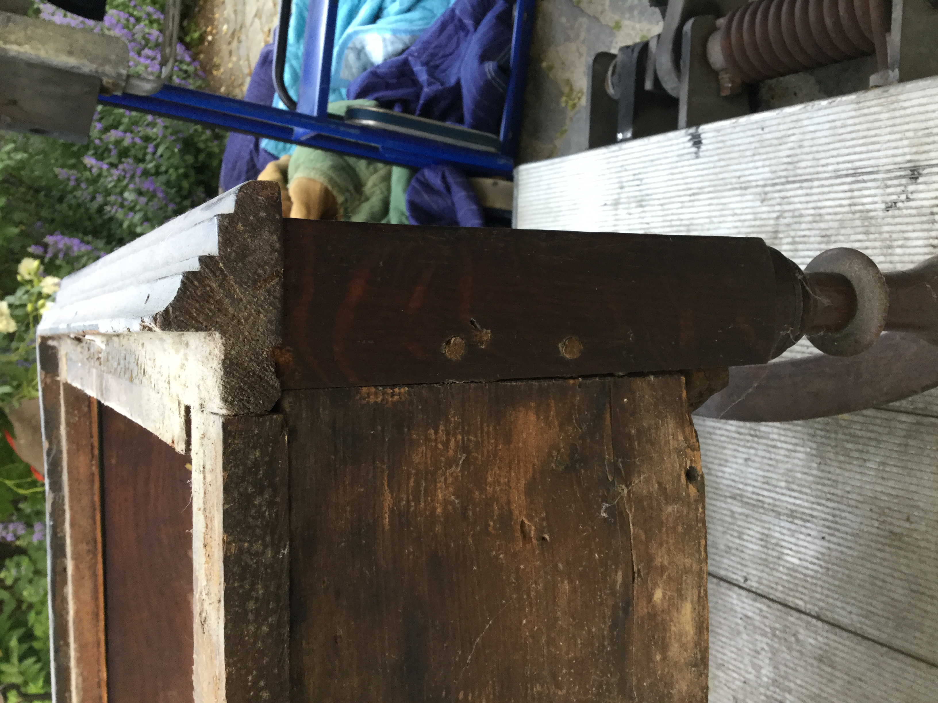 Antique William and Mary Oak Chest on Stand