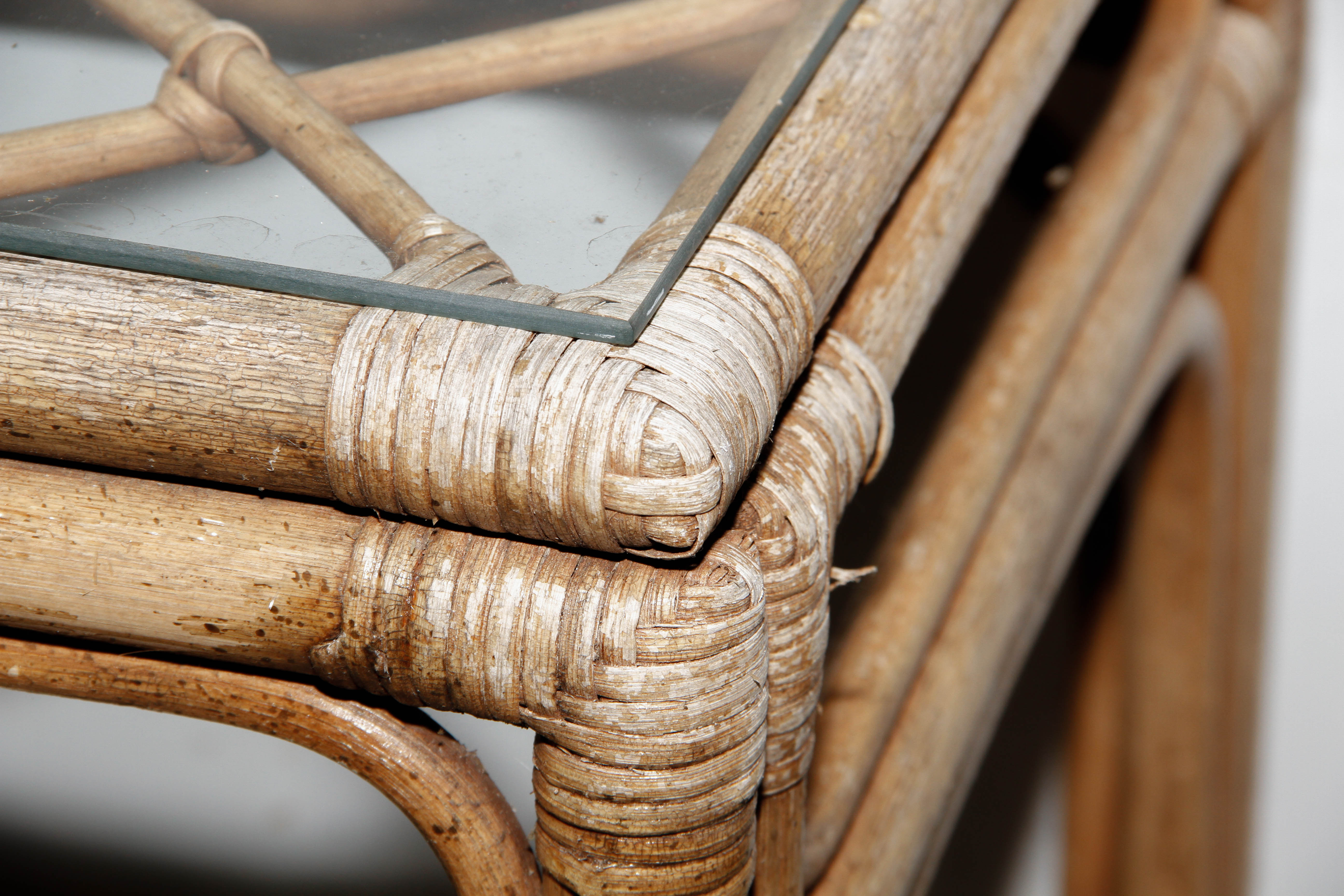 Pair of Rattan Tables