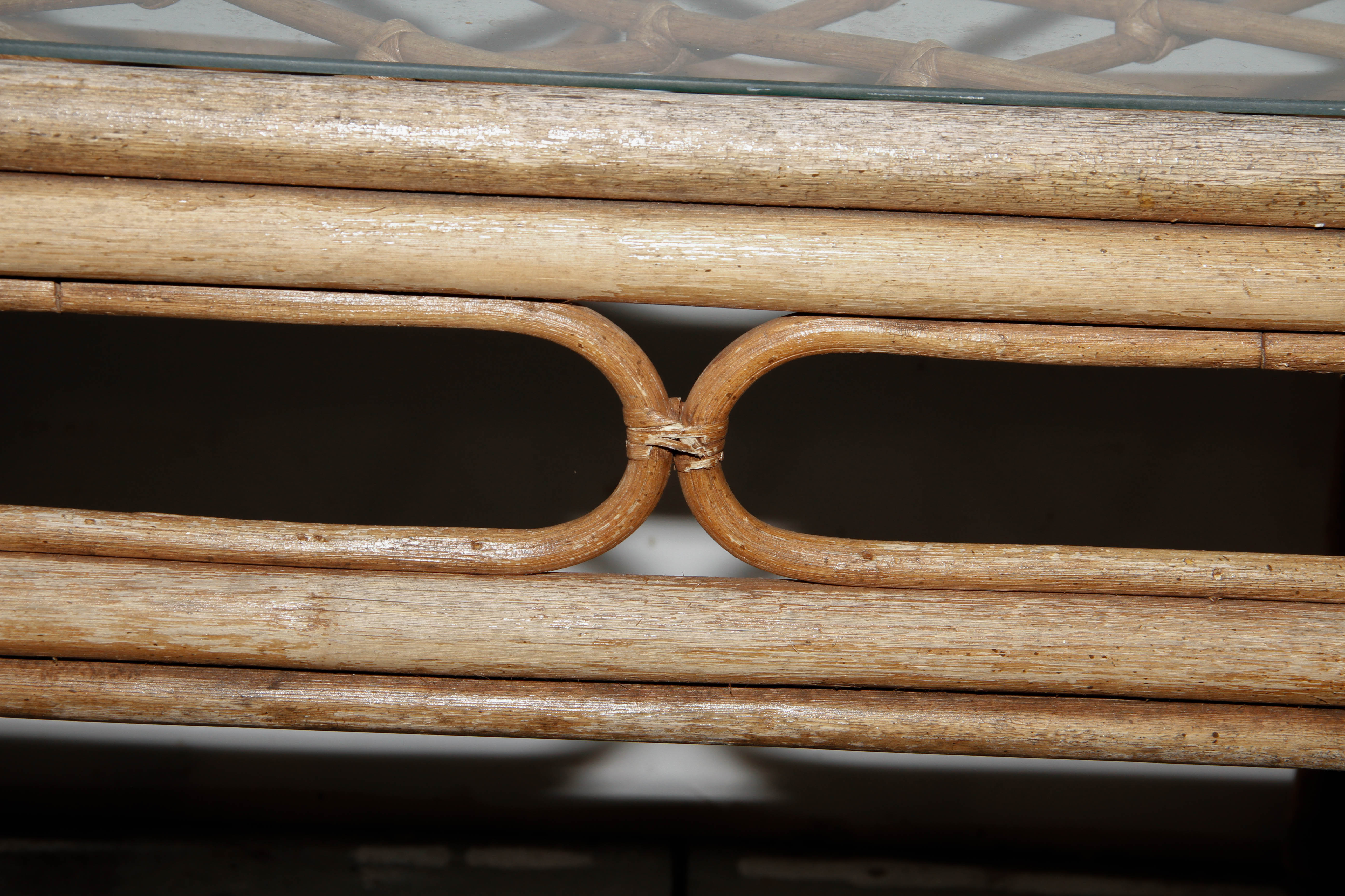 Pair of Rattan Tables