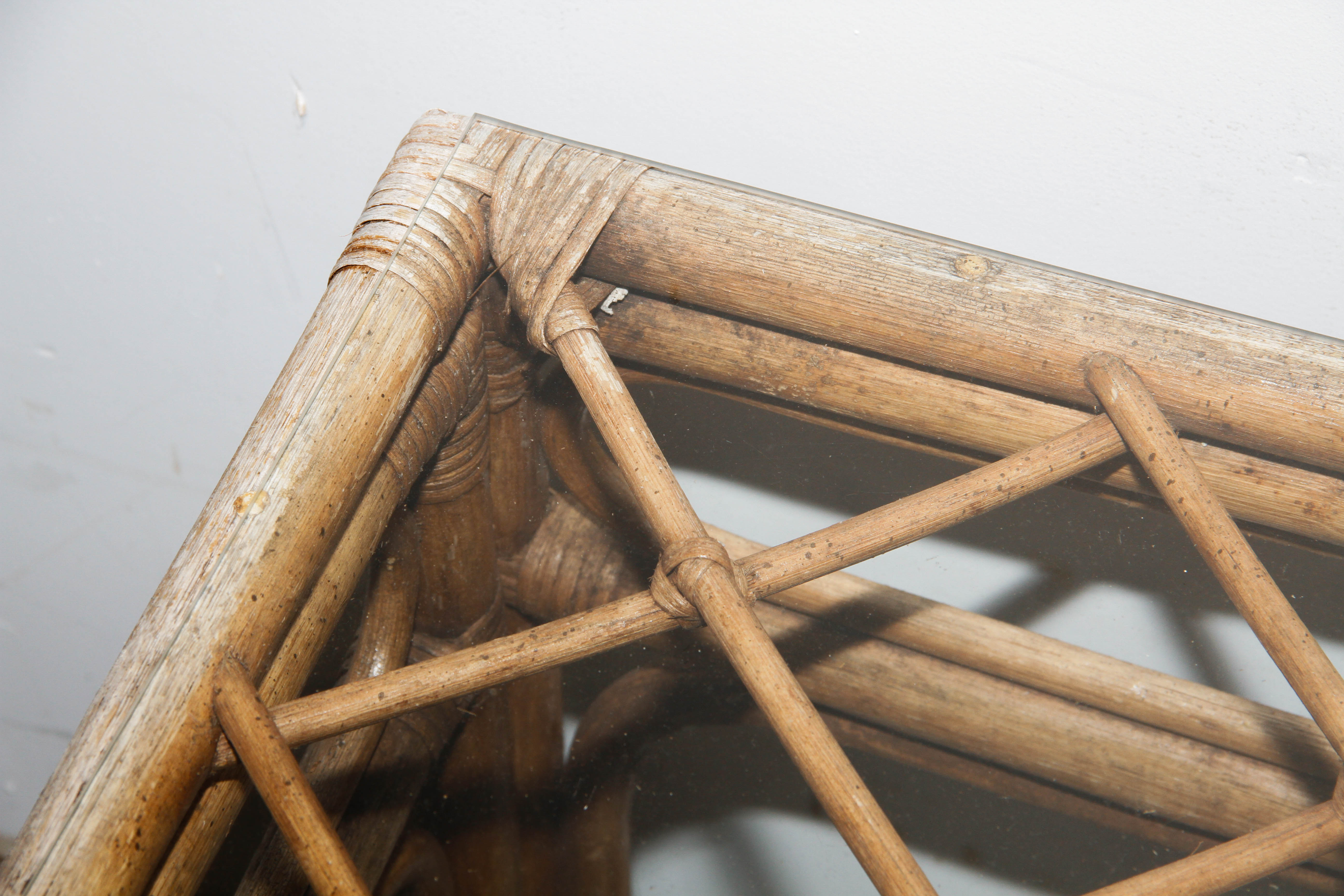 Pair of Rattan Tables