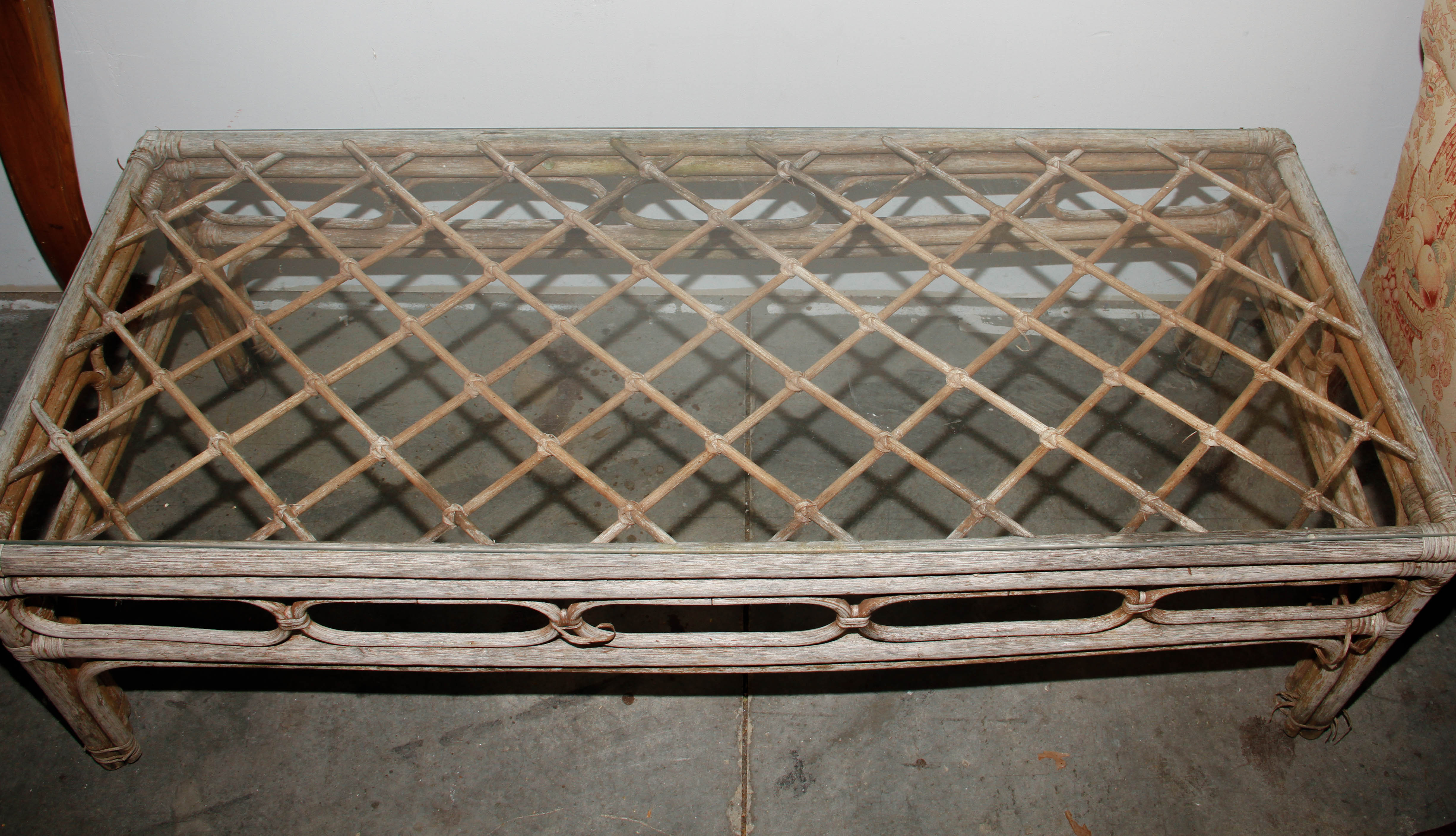 Pair of Rattan Tables