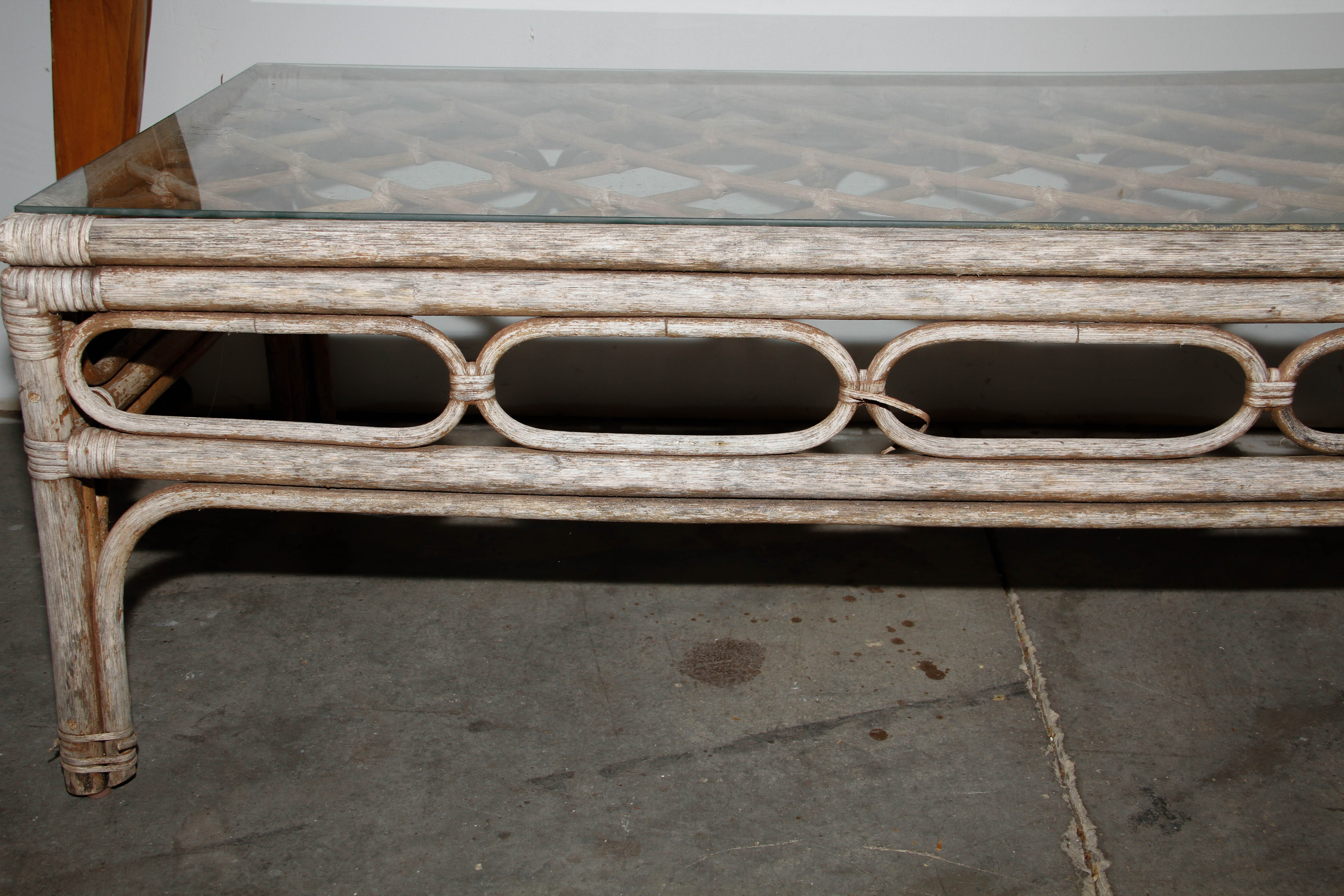 Pair of Rattan Tables