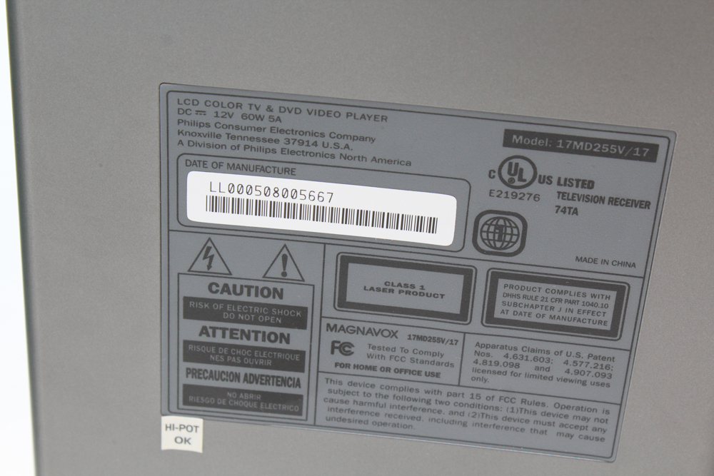 Magnavox 17"  HDTV and DVD Player