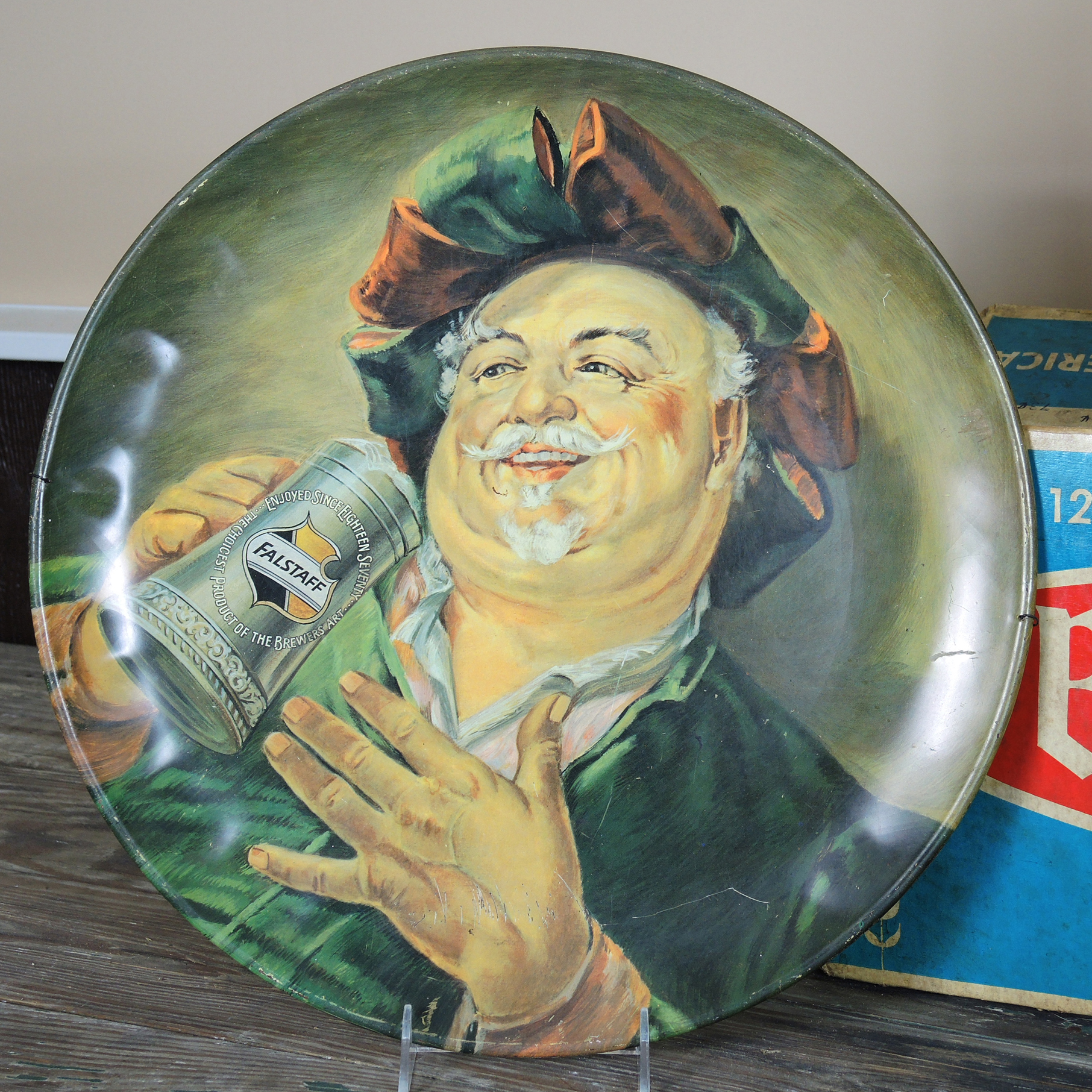 Vintage Cincinnati Beer Cases, Falstaff Metal Tray and Nutcracker